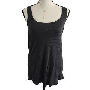 Lululemon Wild Tank Top 4 Black Heathered Gray Strappy Open Back Built-In Bra